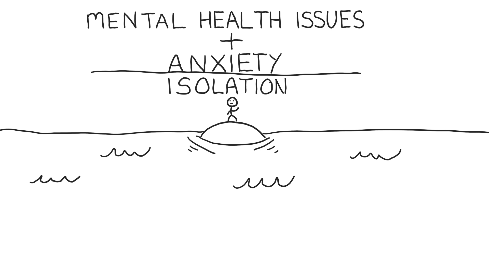 Drawing representing how lonely anxiety can make someone feel.