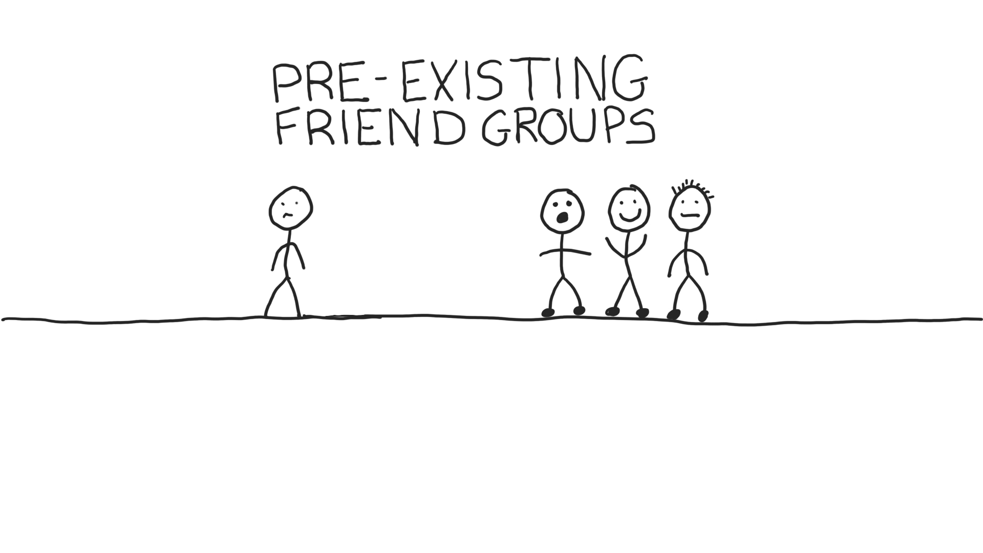 Drawing representing pre-existing friend groups.