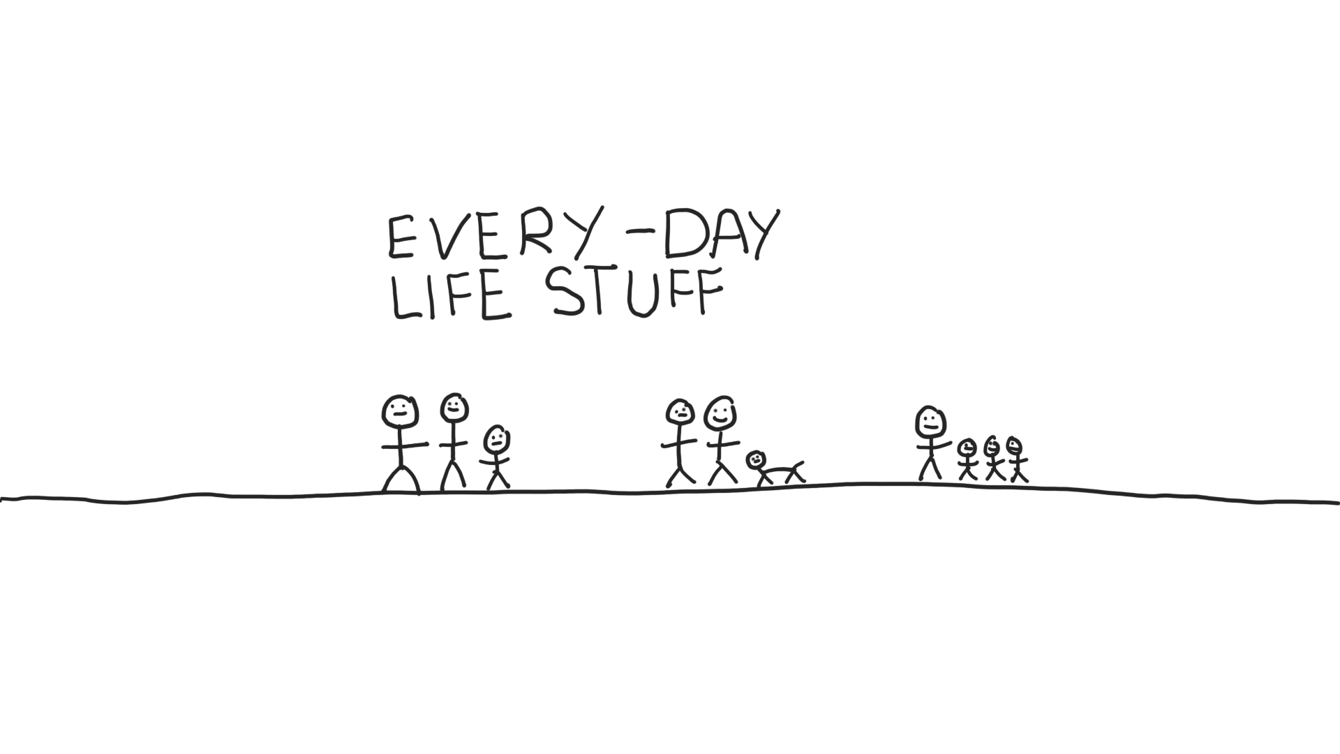 Drawing representing life getting in the way of friendship.