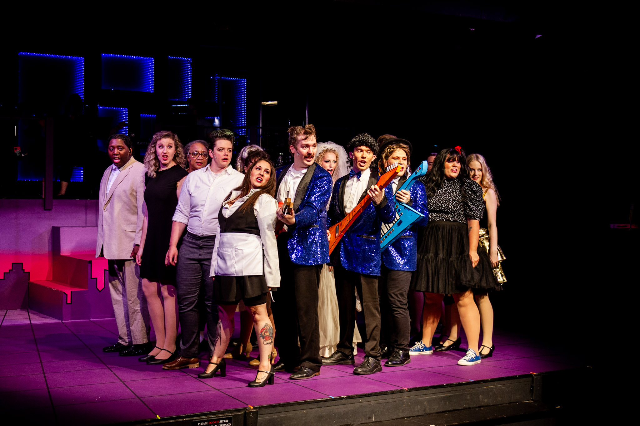 Group cast photo of The Village Players Theatre's production of The Wedding Singer
