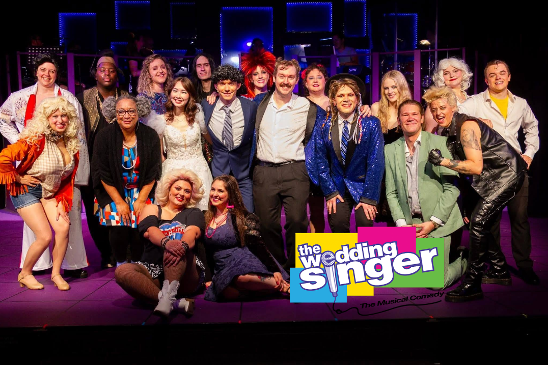 Group cast photo of The Village Players Theatre's production of The Wedding Singer